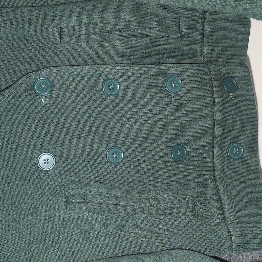 Cabi Green Knit Pea Coat Sweater Jacket Size Medium - Picture 2 of 6